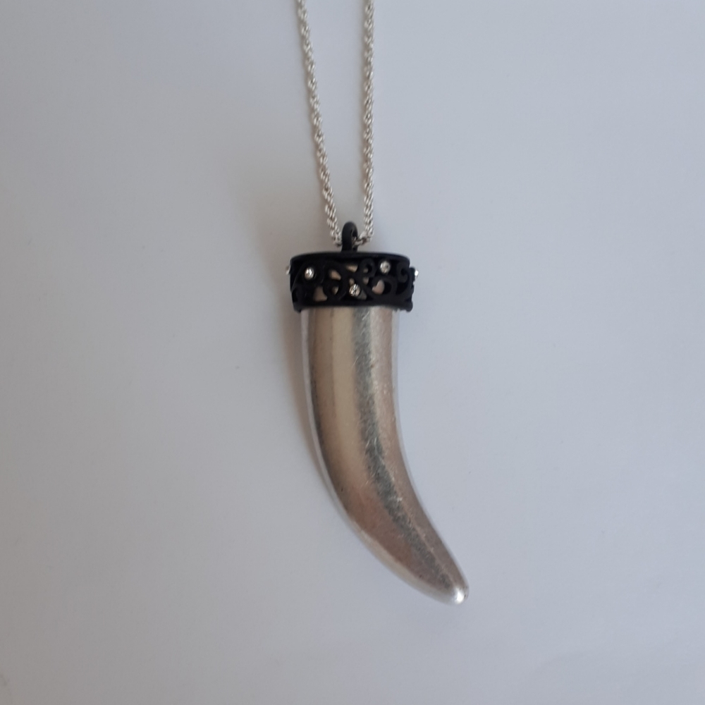 2/$25 Silver tooth necklace